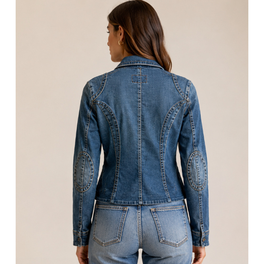 VTG Polo Jeans Ralph Lauren Women Denim Molly Jacket M Blue Utility Trucker Y2K - Picture 10 of 12